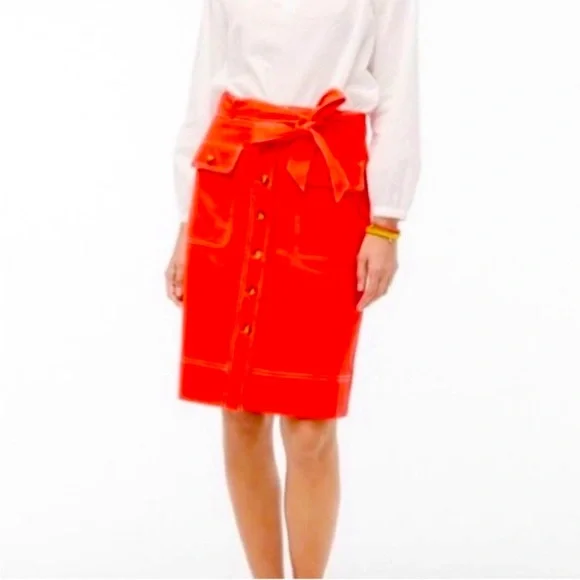 J. Crew Factory Women's Pencil Skirt in Bright Red - Picture 1 of 11